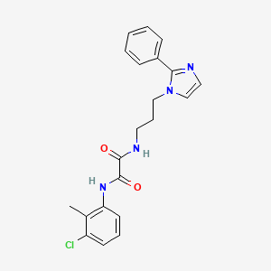 molecular formula C21H21ClN4O2 B3014214 N1-(3-chloro-2-methylphenyl)-N2-(3-(2-phenyl-1H-imidazol-1-yl)propyl)oxalamide CAS No. 1421508-92-0