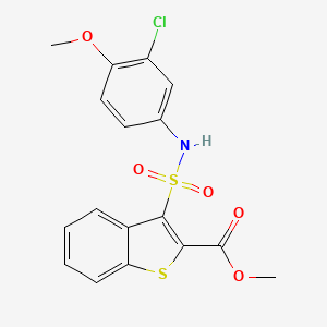 molecular formula C17H14ClNO5S2 B3014229 Methyl 3-[(3-chloro-4-methoxyphenyl)sulfamoyl]-1-benzothiophene-2-carboxylate CAS No. 899977-51-6