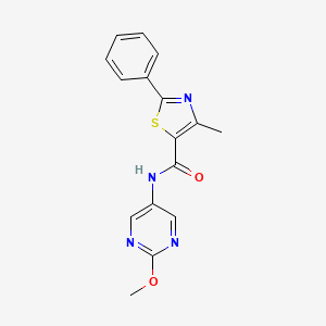 molecular formula C16H14N4O2S B3014236 N-(2-METHOXYPYRIMIDIN-5-YL)-4-METHYL-2-PHENYL-1,3-THIAZOLE-5-CARBOXAMIDE CAS No. 1421514-26-2