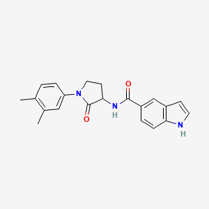 molecular formula C21H21N3O2 B3014240 N-[1-(3,4-dimethylphenyl)-2-oxopyrrolidin-3-yl]-1H-indole-5-carboxamide CAS No. 1775290-48-6