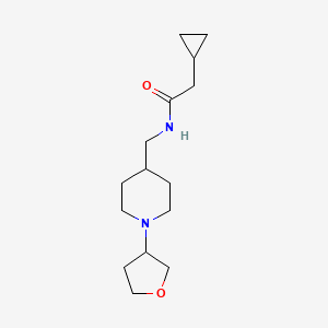molecular formula C15H26N2O2 B3014262 2-cyclopropyl-N-((1-(tetrahydrofuran-3-yl)piperidin-4-yl)methyl)acetamide CAS No. 2034303-38-1