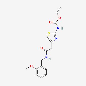 Ethyl (4-(2-((2-methoxybenzyl)amino)-2-oxoethyl)thiazol-2-yl)carbamate
