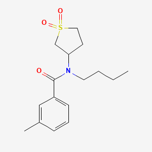 molecular formula C16H23NO3S B3014271 N-butyl-N-(1,1-dioxo-1lambda6-thiolan-3-yl)-3-methylbenzamide CAS No. 898424-81-2