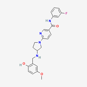 N~3~-(3-fluorophenyl)-6-{3-[(2-hydroxy-5-methoxybenzyl)amino]-1-pyrrolidinyl}nicotinamide