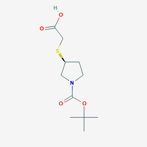 molecular formula C11H19NO4S B3014287 (S)-2-((1-(tert-Butoxycarbonyl)pyrrolidin-3-yl)thio)acetic acid CAS No. 1353994-43-0