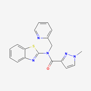 molecular formula C18H15N5OS B3014289 N-(benzo[d]thiazol-2-yl)-1-methyl-N-(pyridin-2-ylmethyl)-1H-pyrazole-3-carboxamide CAS No. 1171064-05-3