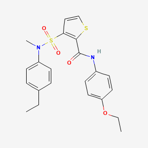 molecular formula C22H24N2O4S2 B3014312 N-(4-ethoxyphenyl)-3-[(4-ethylphenyl)(methyl)sulfamoyl]thiophene-2-carboxamide CAS No. 1105250-42-7