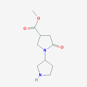 molecular formula C10H16N2O3 B3014314 Methyl 5-oxo-1-pyrrolidin-3-ylpyrrolidine-3-carboxylate CAS No. 2107638-52-6