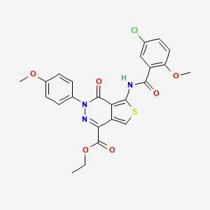 molecular formula C24H20ClN3O6S B3014319 ethyl 5-(5-chloro-2-methoxybenzamido)-3-(4-methoxyphenyl)-4-oxo-3H,4H-thieno[3,4-d]pyridazine-1-carboxylate CAS No. 851952-09-5
