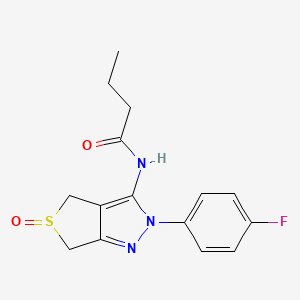 N-(2-(4-fluorophenyl)-5-oxido-4,6-dihydro-2H-thieno[3,4-c]pyrazol-3-yl)butyramide