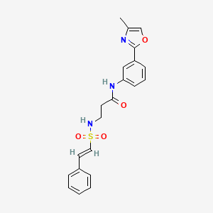 molecular formula C21H21N3O4S B3014346 N-[3-(4-甲基-1,3-恶唑-2-基)苯基]-3-[[(E)-2-苯乙烯基]磺酰氨基]丙酰胺 CAS No. 1424705-07-6