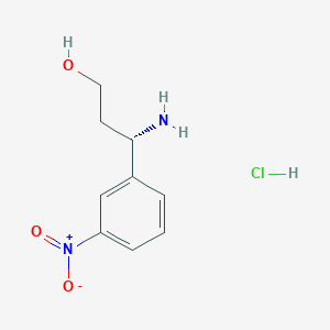 molecular formula C9H13ClN2O3 B3014350 (3S)-3-Amino-3-(3-nitrophenyl)propan-1-ol;hydrochloride CAS No. 2408935-99-7