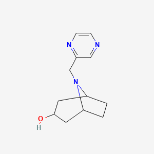 molecular formula C12H17N3O B3014351 (1R,5S)-8-(pyrazin-2-ylmethyl)-8-azabicyclo[3.2.1]octan-3-ol CAS No. 1340318-89-9