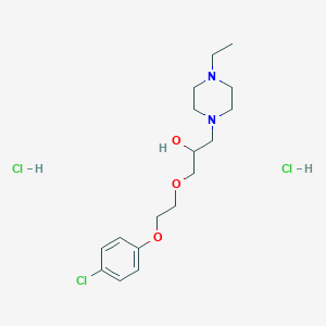 molecular formula C17H29Cl3N2O3 B3014356 1-(2-(4-Chlorophenoxy)ethoxy)-3-(4-ethylpiperazin-1-yl)propan-2-ol dihydrochloride CAS No. 1216901-58-4