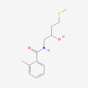 molecular formula C13H19NO2S B3014376 N-(2-Hydroxy-4-methylsulfanylbutyl)-2-methylbenzamide CAS No. 2320573-46-2