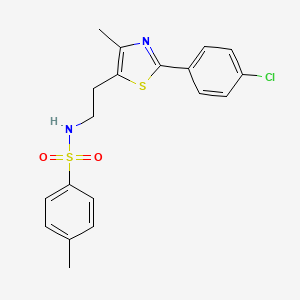 molecular formula C19H19ClN2O2S2 B3014407 N-[2-[2-(4-chlorophenyl)-4-methyl-1,3-thiazol-5-yl]ethyl]-4-methylbenzenesulfonamide CAS No. 894007-24-0