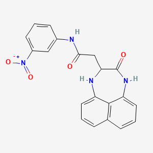 molecular formula C20H16N4O4 B3014433 N-(3-nitrophenyl)-2-{12-oxo-10,13-diazatricyclo[7.4.1.0^{5,14}]tetradeca-1,3,5(14),6,8-pentaen-11-yl}acetamide CAS No. 1009278-42-5