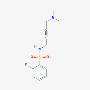 molecular formula C12H15FN2O2S B3014469 N-(4-(dimethylamino)but-2-yn-1-yl)-2-fluorobenzenesulfonamide CAS No. 1396799-26-0