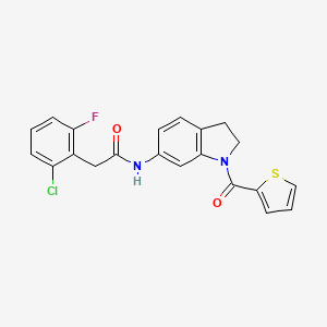 2-(2-chloro-6-fluorophenyl)-N-(1-(thiophene-2-carbonyl)indolin-6-yl)acetamide