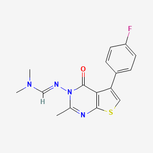 (E)-N'-(5-(4-fluorophenyl)-2-methyl-4-oxothieno[2,3-d]pyrimidin-3(4H)-yl)-N,N-dimethylformimidamide