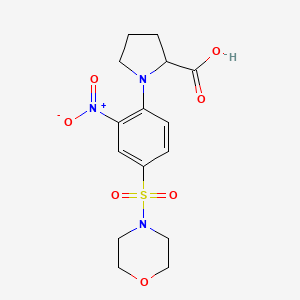 molecular formula C15H19N3O7S B3014490 1-[4-(Morpholine-4-sulfonyl)-2-nitro-phenyl]-pyrrolidine-2-carboxylic acid CAS No. 1008006-09-4