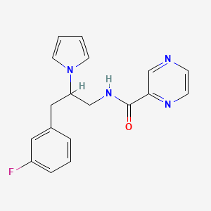 N-(3-(3-fluorophenyl)-2-(1H-pyrrol-1-yl)propyl)pyrazine-2-carboxamide
