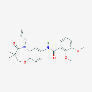 molecular formula C23H26N2O5 B3014499 N-(5-allyl-3,3-dimethyl-4-oxo-2,3,4,5-tetrahydrobenzo[b][1,4]oxazepin-7-yl)-2,3-dimethoxybenzamide CAS No. 921561-06-0