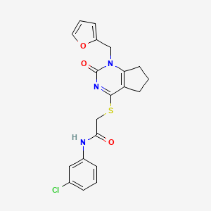 N-(3-chlorophenyl)-2-[[1-(furan-2-ylmethyl)-2-oxo-6,7-dihydro-5H-cyclopenta[d]pyrimidin-4-yl]sulfanyl]acetamide