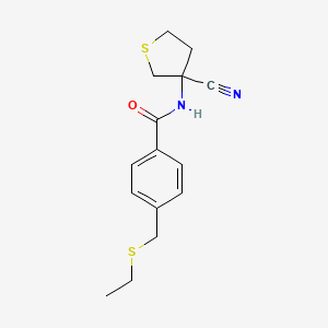molecular formula C15H18N2OS2 B3014513 N-(3-cyanothiolan-3-yl)-4-[(ethylsulfanyl)methyl]benzamide CAS No. 1258753-58-0