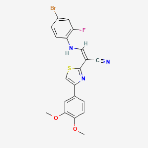 (Z)-3-((4-bromo-2-fluorophenyl)amino)-2-(4-(3,4-dimethoxyphenyl)thiazol-2-yl)acrylonitrile