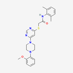 molecular formula C25H29N5O2S B3014575 N-(2,6-dimethylphenyl)-2-({6-[4-(2-methoxyphenyl)piperazin-1-yl]pyrimidin-4-yl}sulfanyl)acetamide CAS No. 1251582-24-7