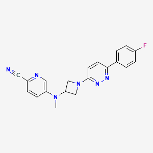 B3014588 5-[[1-[6-(4-Fluorophenyl)pyridazin-3-yl]azetidin-3-yl]-methylamino]pyridine-2-carbonitrile CAS No. 2415518-76-0
