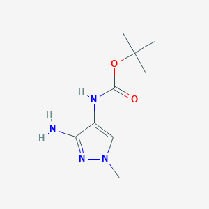 molecular formula C9H16N4O2 B3014603 tert-butyl (3-amino-1-methyl-1H-pyrazol-4-yl)carbamate CAS No. 1773505-00-2