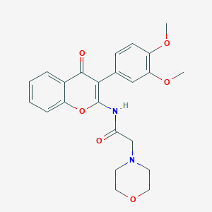 molecular formula C23H24N2O6 B3014622 N-[3-(3,4-dimethoxyphenyl)-4-oxo-4H-chromen-2-yl]-2-(morpholin-4-yl)acetamide CAS No. 879568-10-2
