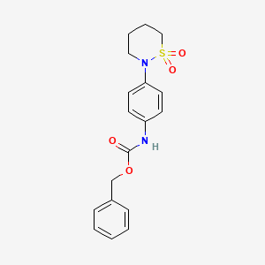 molecular formula C18H20N2O4S B3014623 benzyl N-[4-(1,1-dioxothiazinan-2-yl)phenyl]carbamate CAS No. 899979-94-3