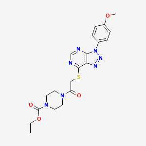 molecular formula C20H23N7O4S B3014626 ethyl 4-(2-((3-(4-methoxyphenyl)-3H-[1,2,3]triazolo[4,5-d]pyrimidin-7-yl)thio)acetyl)piperazine-1-carboxylate CAS No. 863500-14-5