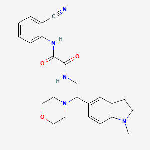 molecular formula C24H27N5O3 B3014639 N1-(2-cyanophenyl)-N2-(2-(1-methylindolin-5-yl)-2-morpholinoethyl)oxalamide CAS No. 922556-88-5