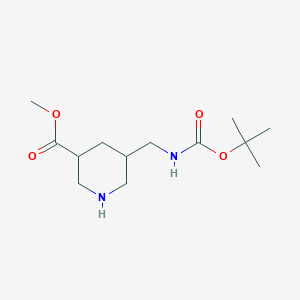 molecular formula C13H24N2O4 B3014645 methyl 5-({[(tert-butoxy)carbonyl]amino}methyl)piperidine-3-carboxylate CAS No. 2193064-76-3