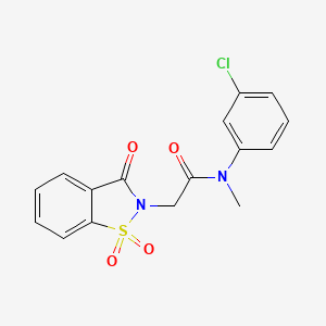 molecular formula C16H13ClN2O4S B3014670 N-(3-chlorophenyl)-2-(1,1-dioxido-3-oxo-1,2-benzothiazol-2(3H)-yl)-N-methylacetamide CAS No. 1260904-36-6