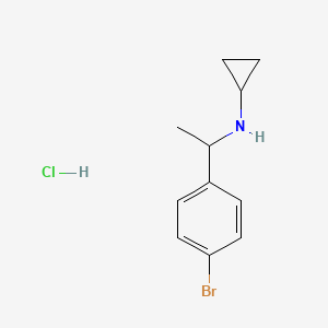 molecular formula C11H15BrClN B3014671 N-[1-(4-Bromophenyl)ethyl]cyclopropanamine hydrochloride CAS No. 2367002-86-4