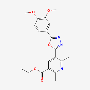 Ethyl 5-[5-(3,4-dimethoxyphenyl)-1,3,4-oxadiazol-2-yl]-2,6-dimethylpyridine-3-carboxylate