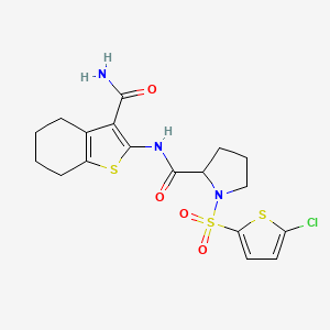 N-(3-carbamoyl-4,5,6,7-tetrahydrobenzo[b]thiophen-2-yl)-1-((5-chlorothiophen-2-yl)sulfonyl)pyrrolidine-2-carboxamide