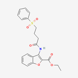 Ethyl 3-(4-(phenylsulfonyl)butanamido)benzofuran-2-carboxylate