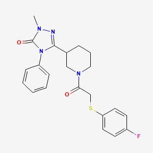 3-(1-(2-((4-fluorophenyl)thio)acetyl)piperidin-3-yl)-1-methyl-4-phenyl-1H-1,2,4-triazol-5(4H)-one