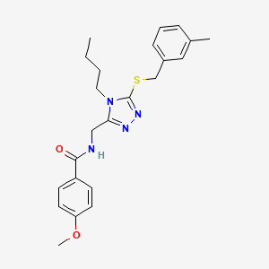 N-[[4-butyl-5-[(3-methylphenyl)methylsulfanyl]-1,2,4-triazol-3-yl]methyl]-4-methoxybenzamide