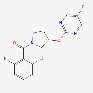 (2-Chloro-6-fluorophenyl)(3-((5-fluoropyrimidin-2-yl)oxy)pyrrolidin-1-yl)methanone