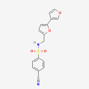 molecular formula C16H12N2O4S B3014703 N-([2,3'-bifuran]-5-ylmethyl)-4-cyanobenzenesulfonamide CAS No. 2034567-49-0