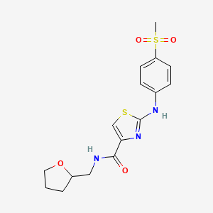 2-((4-(methylsulfonyl)phenyl)amino)-N-((tetrahydrofuran-2-yl)methyl)thiazole-4-carboxamide