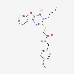2-[(3-butyl-4-oxo-3,4-dihydro[1]benzofuro[3,2-d]pyrimidin-2-yl)sulfanyl]-N-(4-methoxybenzyl)acetamide
