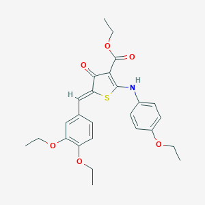 molecular formula C26H29NO6S B301471 ethyl (5Z)-5-[(3,4-diethoxyphenyl)methylidene]-2-(4-ethoxyanilino)-4-oxothiophene-3-carboxylate 